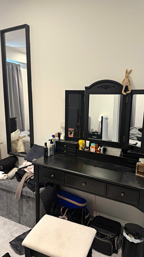 Black dressing table vanity - black,