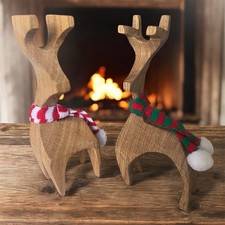 Handmade Wooden Reindeer Christmas Decoration