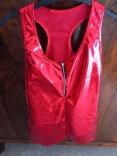  Red Shiny PVC wet look Mini dress Size M 8/10. Clubwear. 