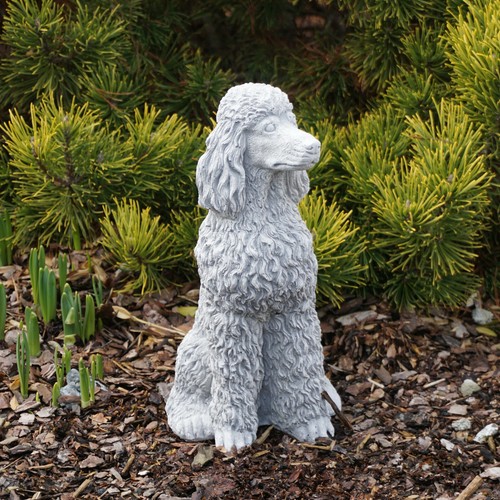 Poodle dog stone figurine - poodle,
