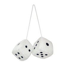 Soft Fluffy Furry Dice Ornamen