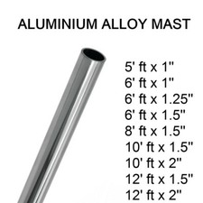 ALLOY Mast 3' 5' 6' 8' 10' 12' Foot TV Aerial DAB Radio Satellite Aluminium Pole