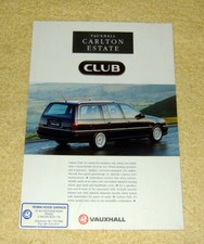 Vauxhall Carlton Club Estate 2 page Brochure October 1993