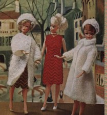 Knitting & Crochet pattern copy 2336.  Dolls clothes outfits for Barbie Sindy