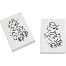 2 x 45mm 'Gardening Dog'