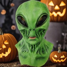 Green alien latex mask