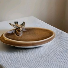 Vintage Ceramic Wade Pin Trinket Dish With Blue Swallow Bird