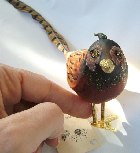 Vtg blown glass xmas - glass, ornament