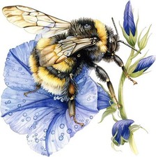 Floral Bumble Bee Wall Art
