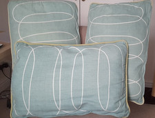 NEXT  Reversable Green /Multicoloured Striped Cushions Set Of 3