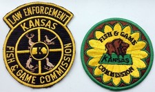 1960s & newer American US USA Kansas Fish & Game Police patches FREE TRACKED 48!