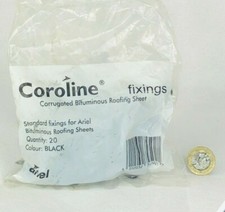 ROOFING SHEET FIXINGS CORRUGATED BITUMINOUS X20 BLACK NEW COROLINE