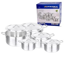10PCS HEAVY ALUMINIUM STOCKPOTS WITH LIDS COOKWARE SET PANS KITCHEN COOKING POTS