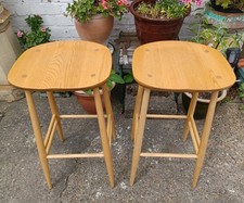 Ercol Blonde Bar Stools X 2