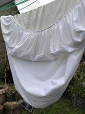 WHITE TERRY TOWELLING SINGLE WATERPROOF MATTRESS PROTECTIVE SHEET HARDLY USED