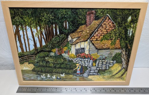 Vintage oil canvas painting - oil,