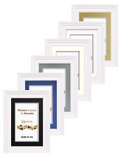 White Photo Picture Frame Swept Poster Frame & Mount White Black Ivory Grey Blue