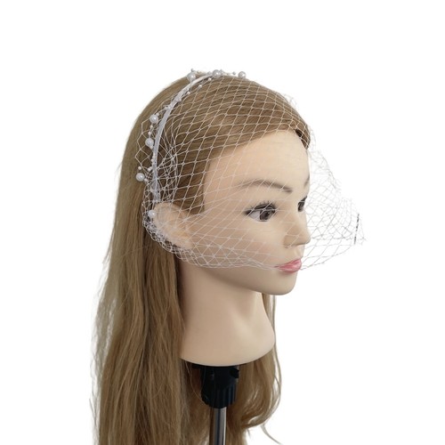 White fascinator headband with - white,