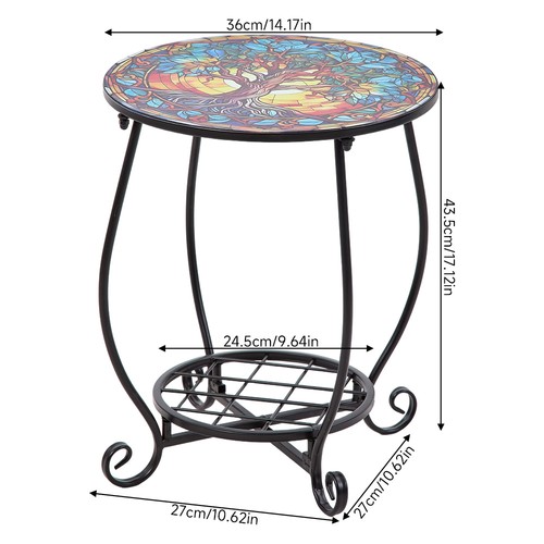 Round small side coffee accent - small,