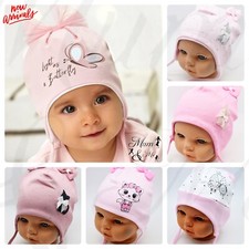 Baby Girls Toddler Lace Up Hat Infant Aviator Hat Cotton Earflap Cap Newborn