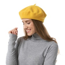 Plain Beret Hat Wool Autumn Women | Girls Fashion Hats French Beret Winter Cute