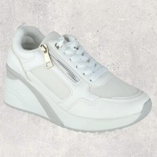 Womens Ladies Lace Up Platform Wedge Heel Trainers Pumps Sneakers Shoes Size