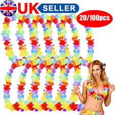 20-100pcs Hawaiian Hawaii Lei Garland Flower Necklace Beach Hen Stag Party Hula