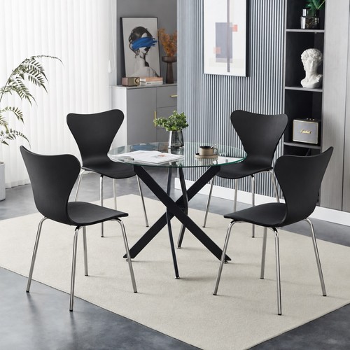 Round glass dining - round, 4