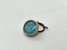 Single Vintage Gold Tone & Turquoise Tone Guilloche Enamel Shirt Stud
