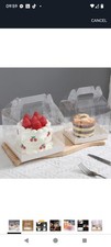 SdreMelo 15PCS Transparent Cake Boxes, 6 Inch Clear Square Plastic Cake Boxes 