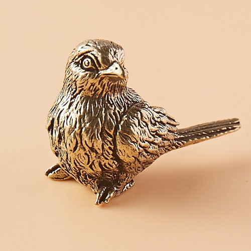 Small brass sparrow figurine - small,