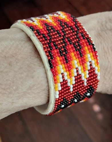 Native american beaded leather - beaded,