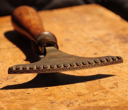 Brass bookbinder hand tool - bookbinder,