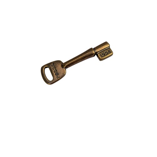Fossil 1954 key - charm, antiqued