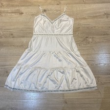 Vintage Spinney Cream Silky Soft Nylon & Lace Pattern Rim Full Slip Petticoat 14