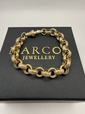 9ct Gold Belcher Bracelet 8.5" 11mm 23.7g approx