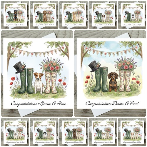 Dog wedding card rottweiler - wedding,