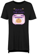Funny Pregnancy Nightie Womens Bun in the Oven Expecting Pregnant Night Shirt