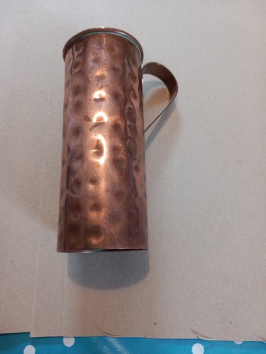 Vintage copper cylinder vase - copper,
