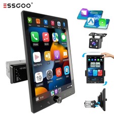 10.4" Single DIN Wireless Apple CarPlay Android Auto Car Stereo Rotatable Screen