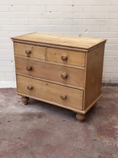 Diminutive Antique Victorian Country House Pine Chest Of Drawers
