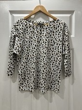 Ladies White Top With Leopard