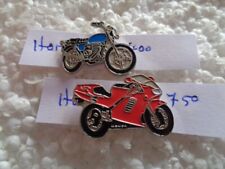 Job lot of 2 Honda Motorcycle NR750 and CB400 shaped metal lapel pins