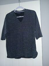 M&S Shiny Short Sleeve Stretchy Top For Ladies Size 14