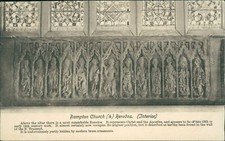 Bampton Church Reredos Interior 1924 Postmark Tomkins & Barrett Famous Series 