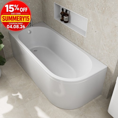 Shaped shower bath - j, left