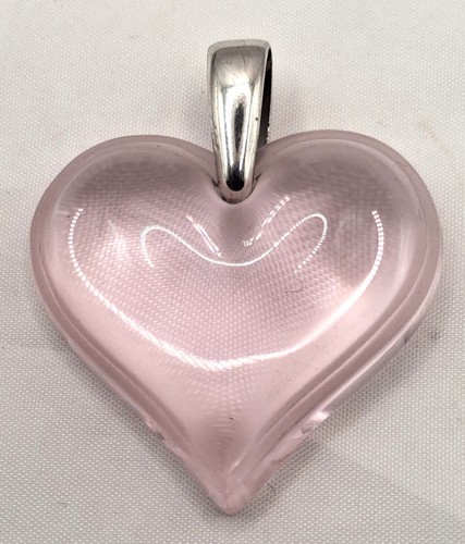 Lalique pink crystal heart - lalique,