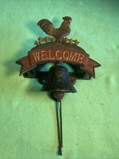 Cast Iron Rooster Welcome Door/Dinner Bell Rustic Farmhouse 
