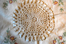 3 X 100% COTTON COTTAGE CROCHET EMBROIDERED CUSHION COVERS ZIPS VINTAGE THREE