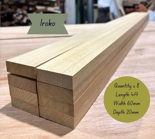 Planed iroko hardwood table - planed,